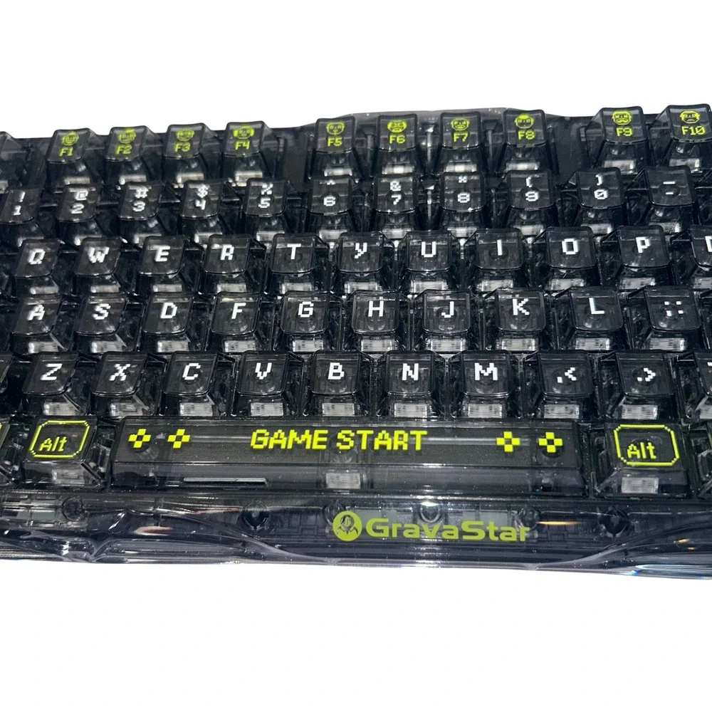 GravaStar Mercury K1 Lite Mechanical Gaming Keyboard 75% Wired Black Green